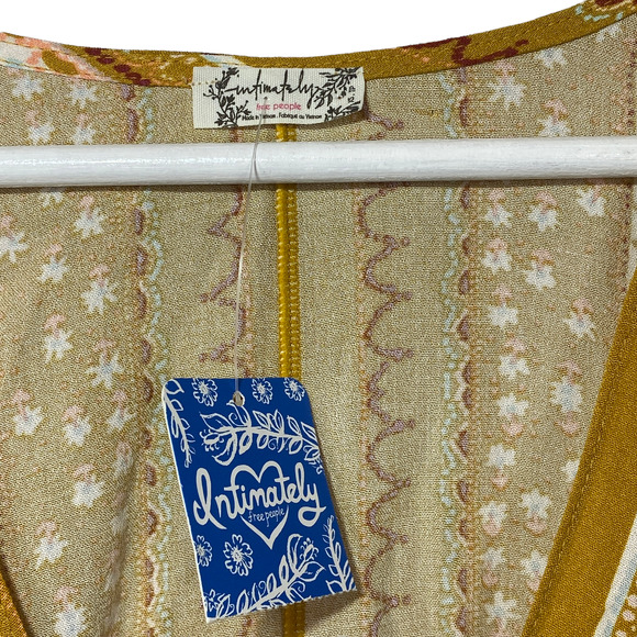 Free People For You Bodysuit Boho Blouse Gold Women XS Fits up to a Medium NWT - Picture 3 of 9